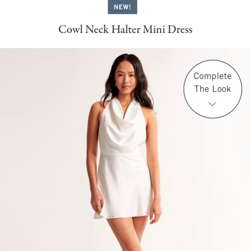Abercrombie Backless white halter neck dress.